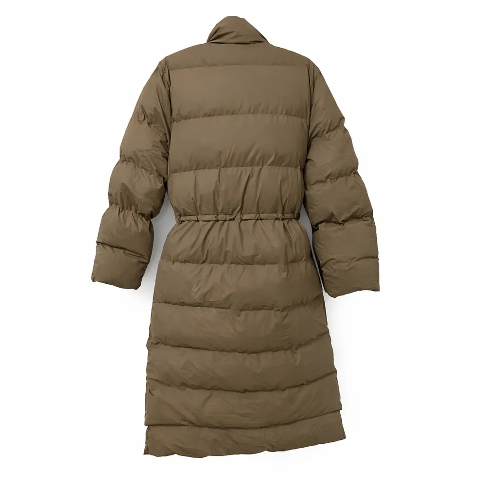 Rains Long Puffer Coat in Brown - Picture 6 of 16